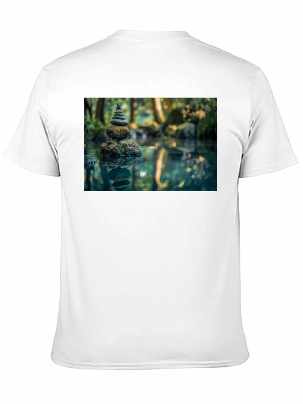 Zen Rock Stack T-Shirt - Mens Black Graphic Tee