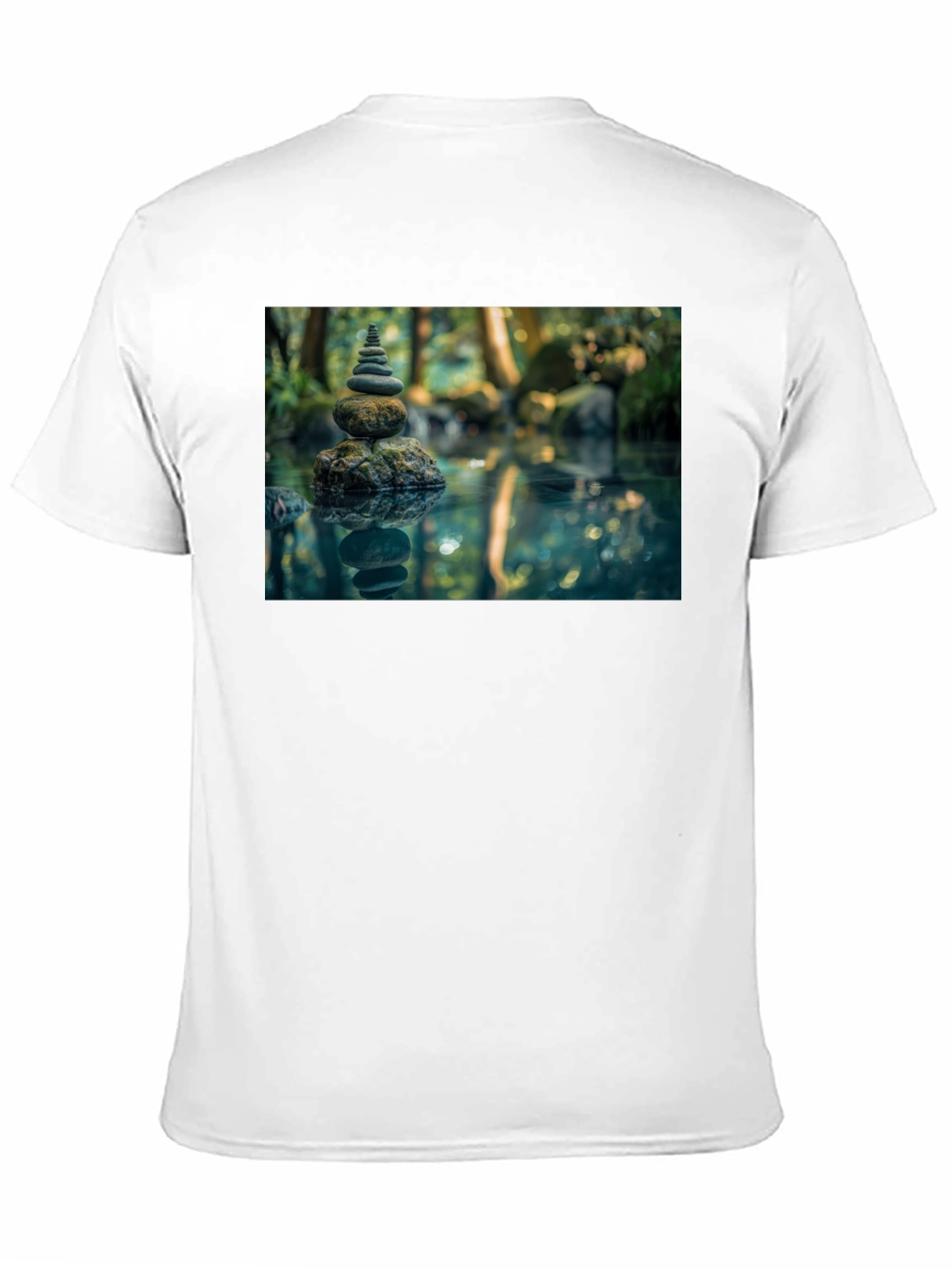 Zen Rock Stack T-Shirt - Mens Black Graphic Tee