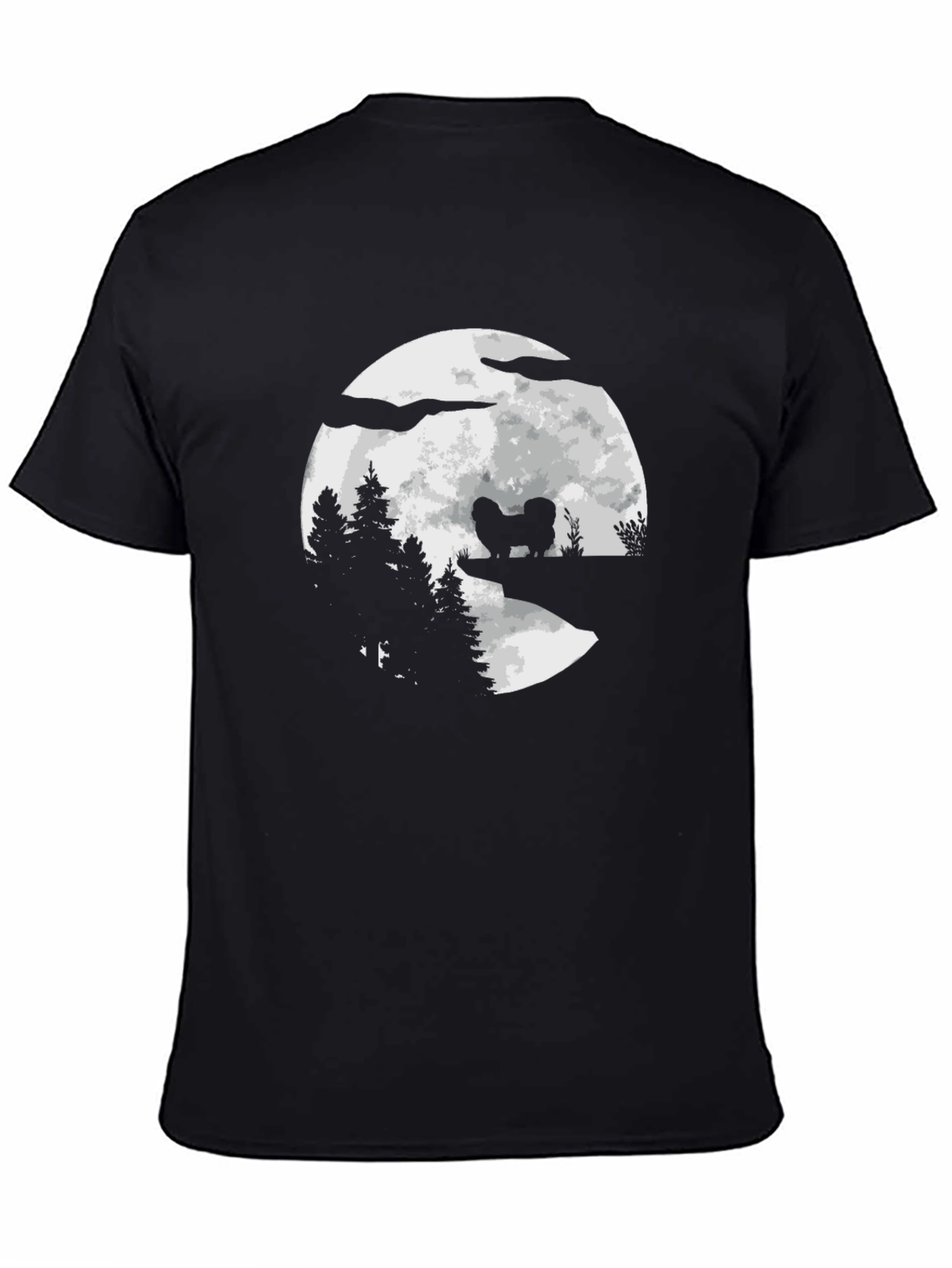 Moonlit Dog Silhouette T-Shirt
