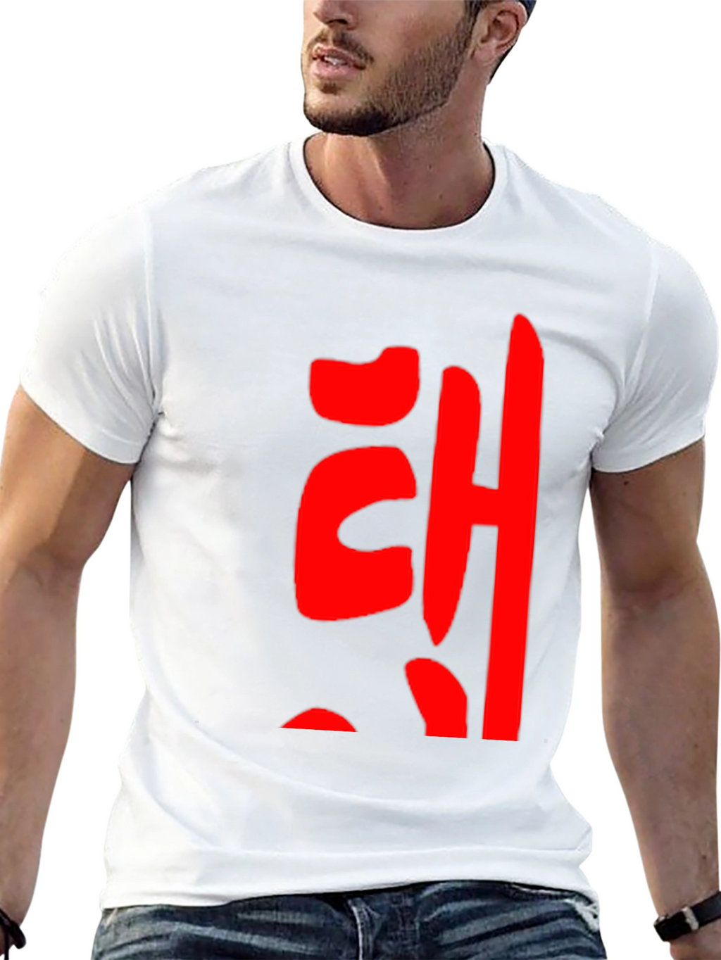 Korean Text Graphic T-Shirt