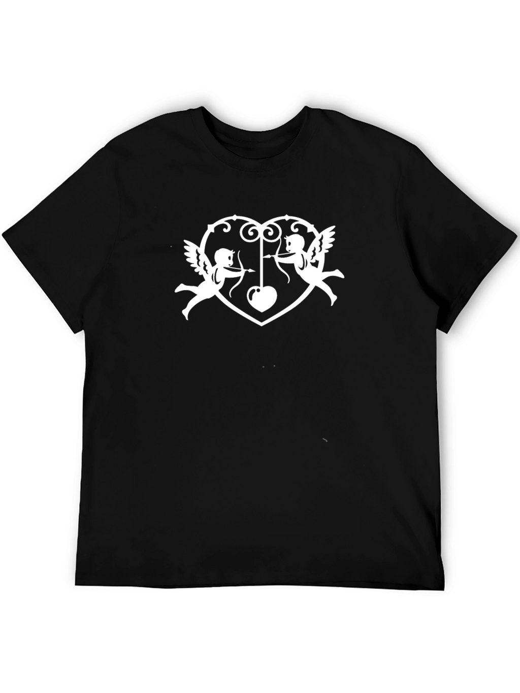 Cupid Heart Graphic Tee - Black
