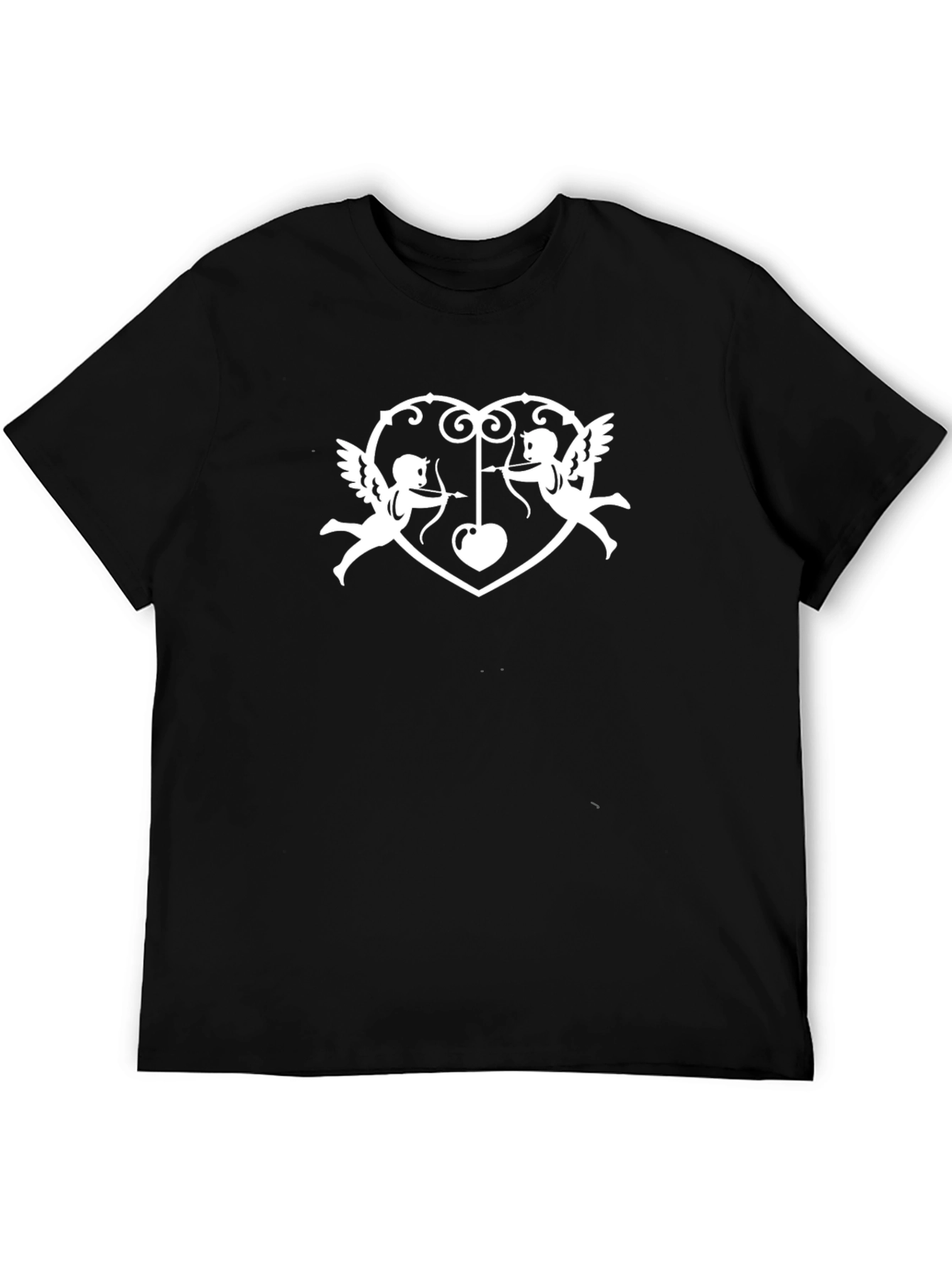 Cupid Heart Graphic Tee - Black