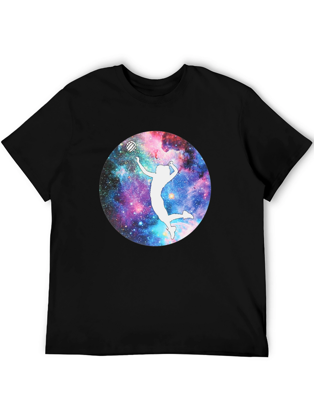 Galaxy Volleyball Player T-Shirt - Black Cotton Tee