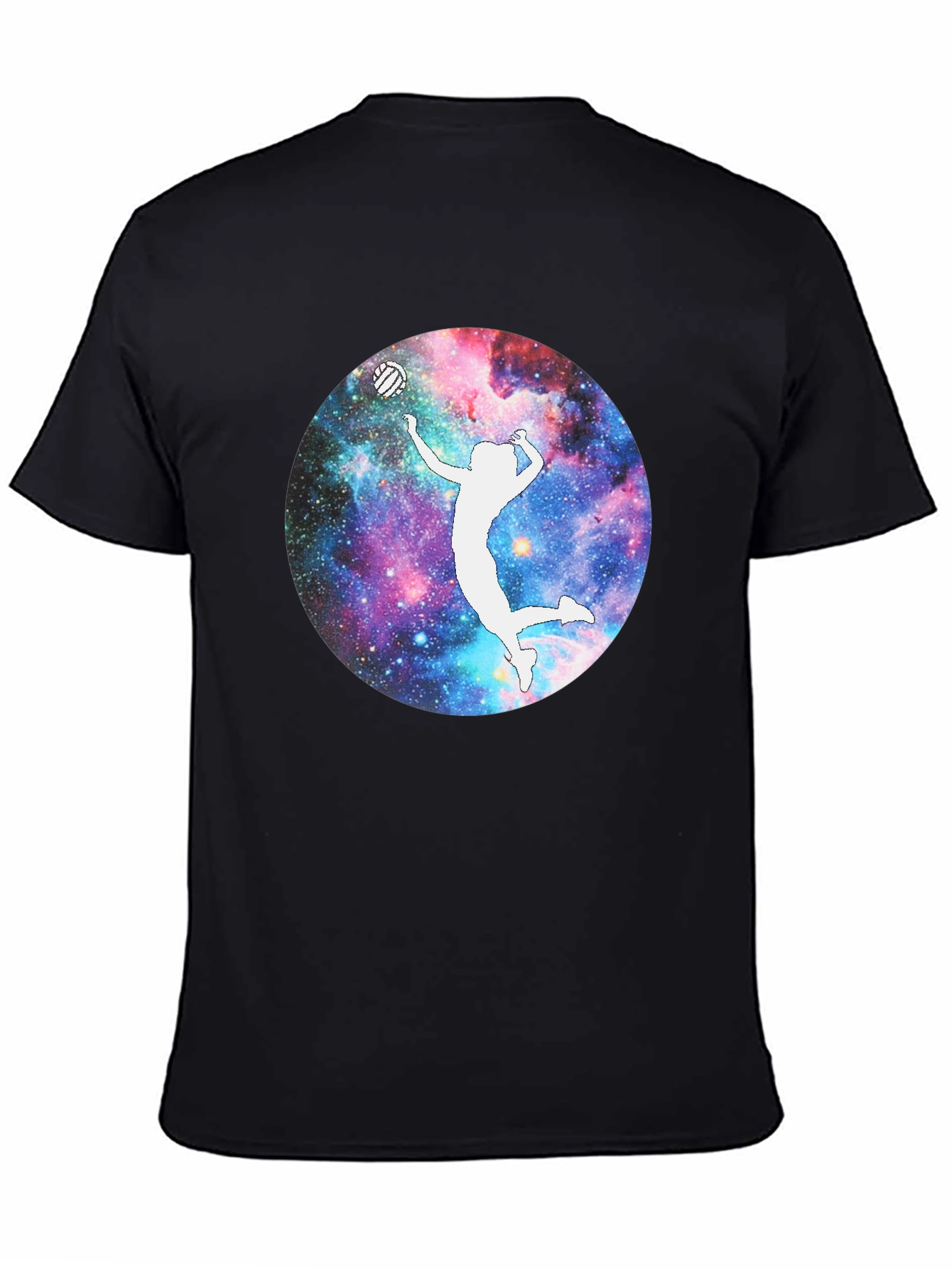 Galaxy Volleyball Player T-Shirt - Black Cotton Tee