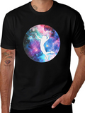 Galaxy Volleyball Player T-Shirt - Black Cotton Tee