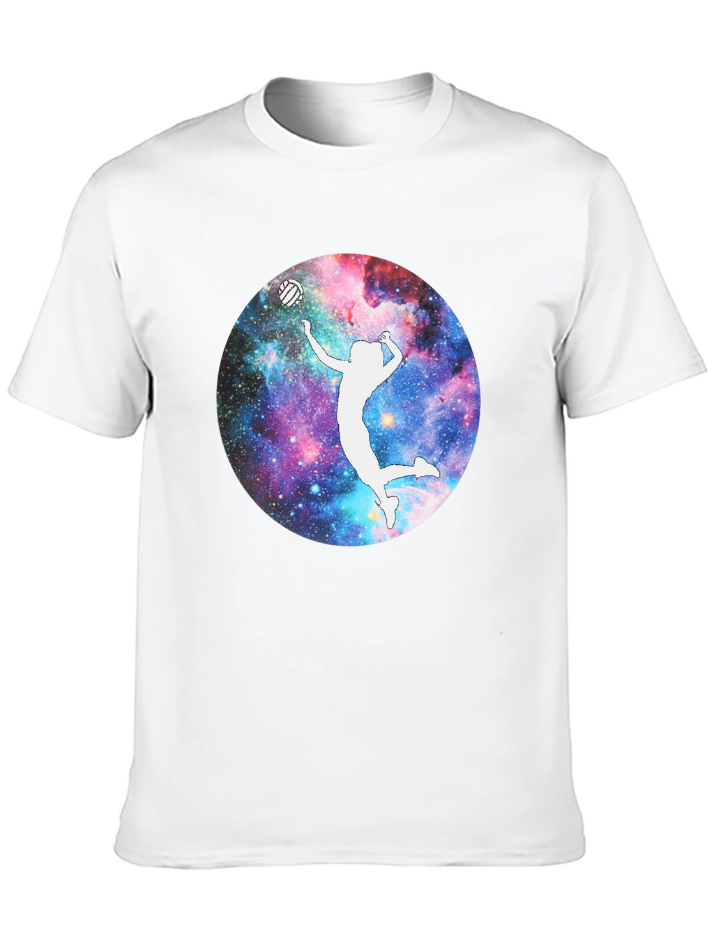 Galaxy Volleyball Player T-Shirt - Black Cotton Tee