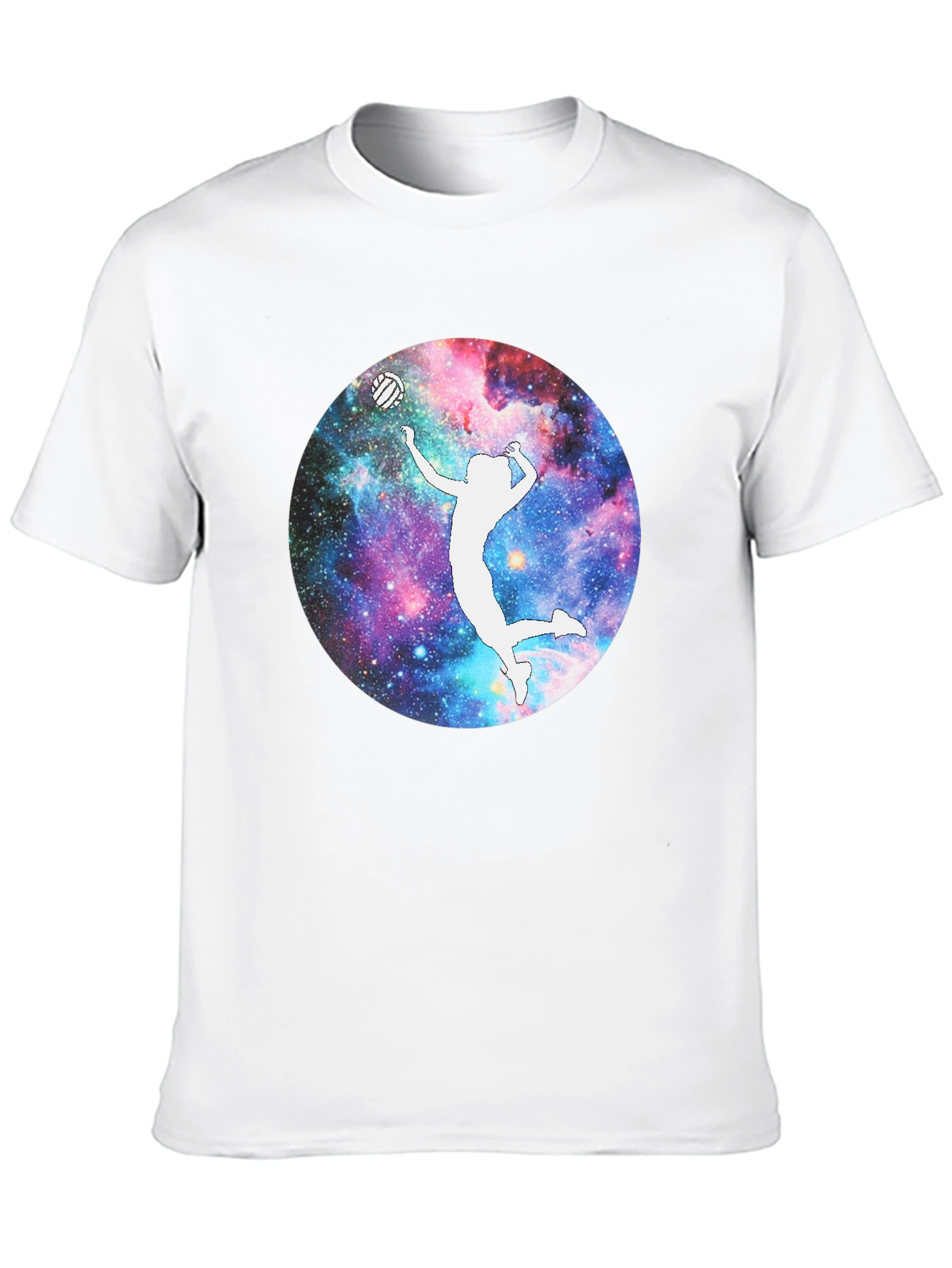 Galaxy Volleyball Player T-Shirt - Black Cotton Tee