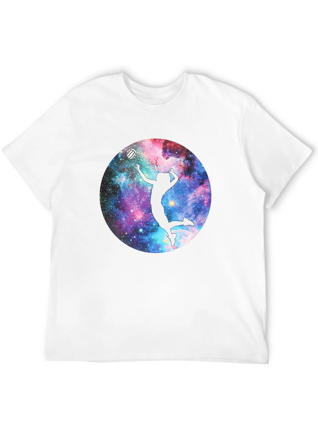 Galaxy Volleyball Player T-Shirt - Black Cotton Tee