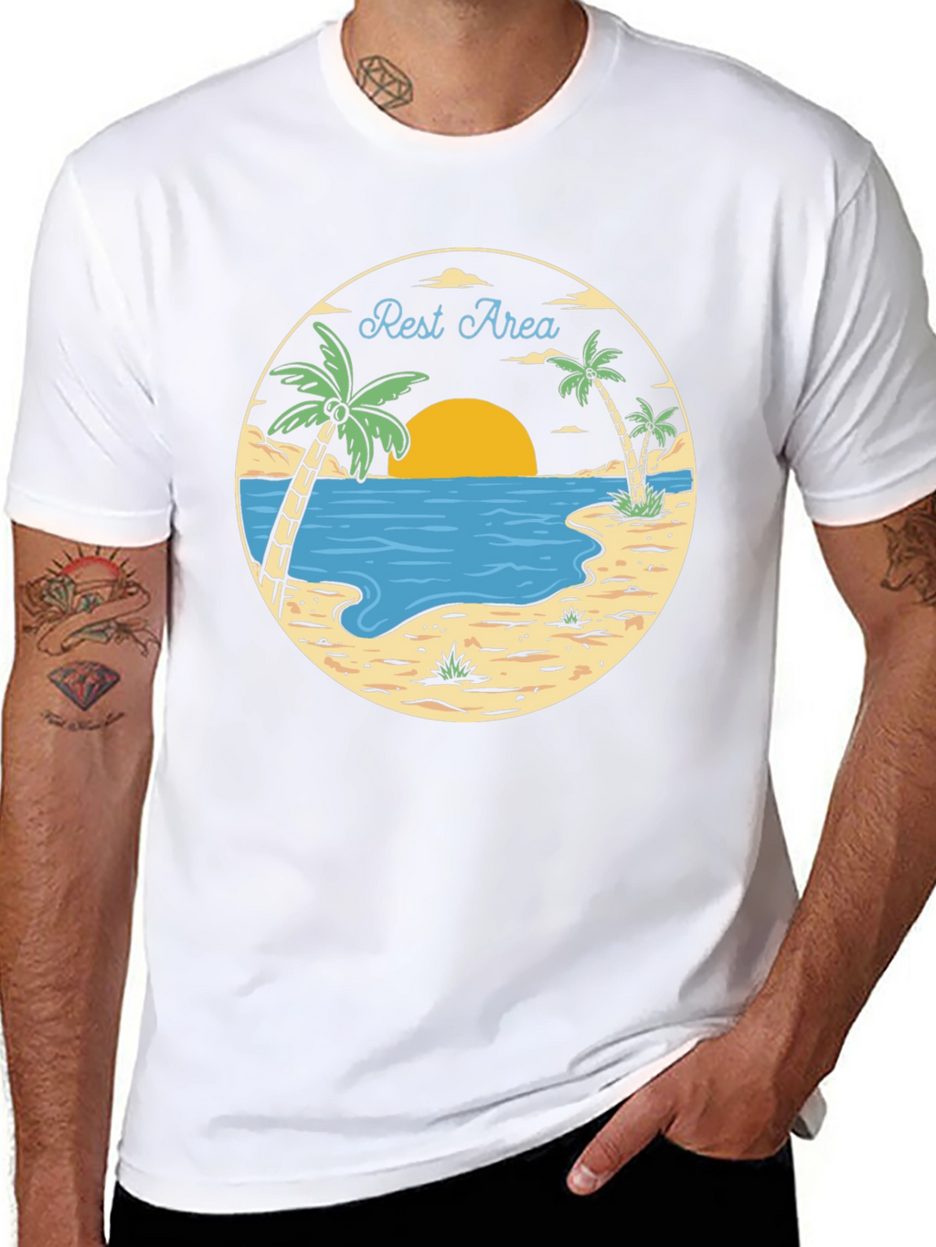 Rest Area Tropical Graphic T-Shirt
