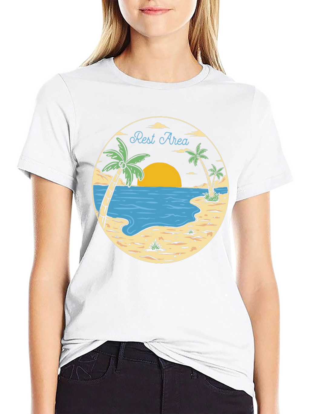 Rest Area Tropical Graphic T-Shirt