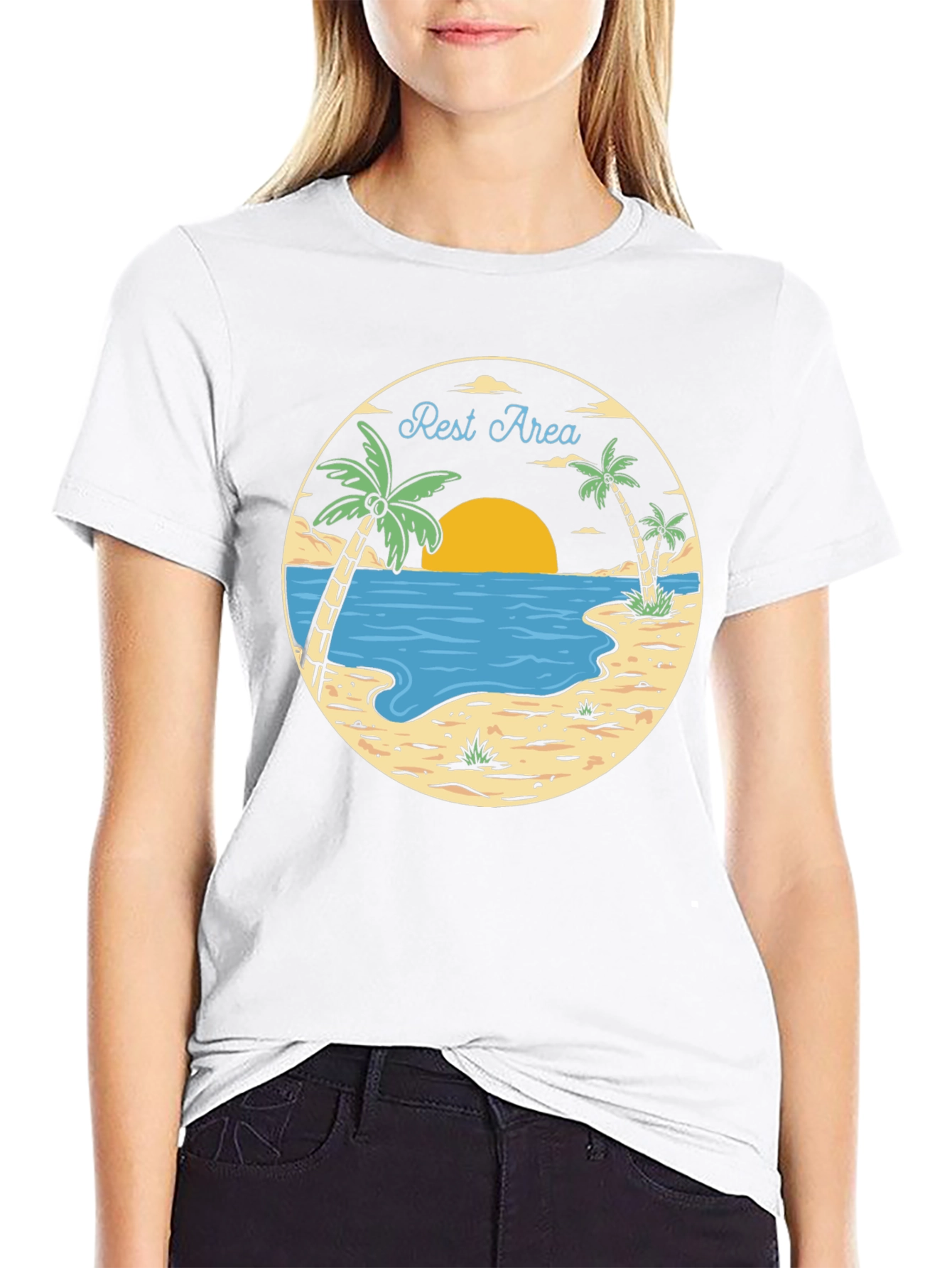 Rest Area Tropical Graphic T-Shirt