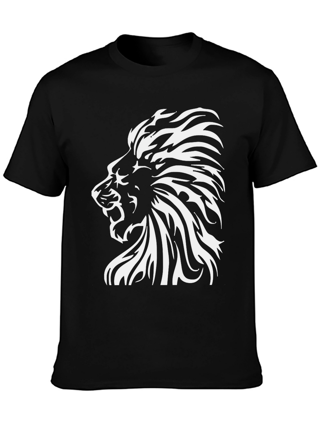 Lion Graphic Print T-Shirt - Bold Black Tee