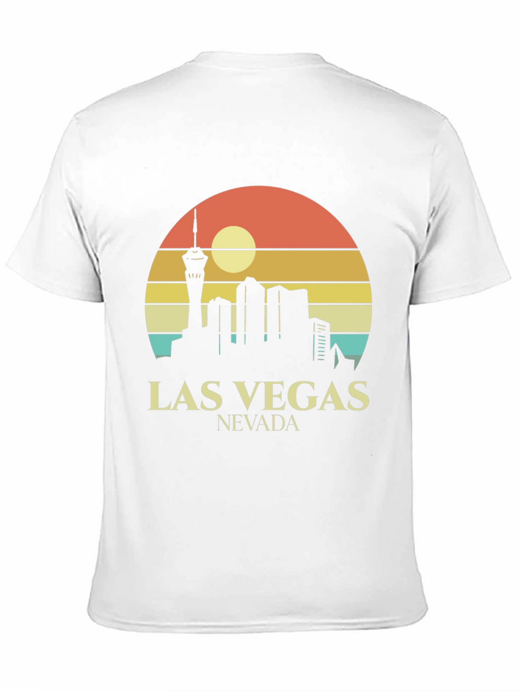 Las Vegas Skyline T-Shirt Retro Style Black Tee
