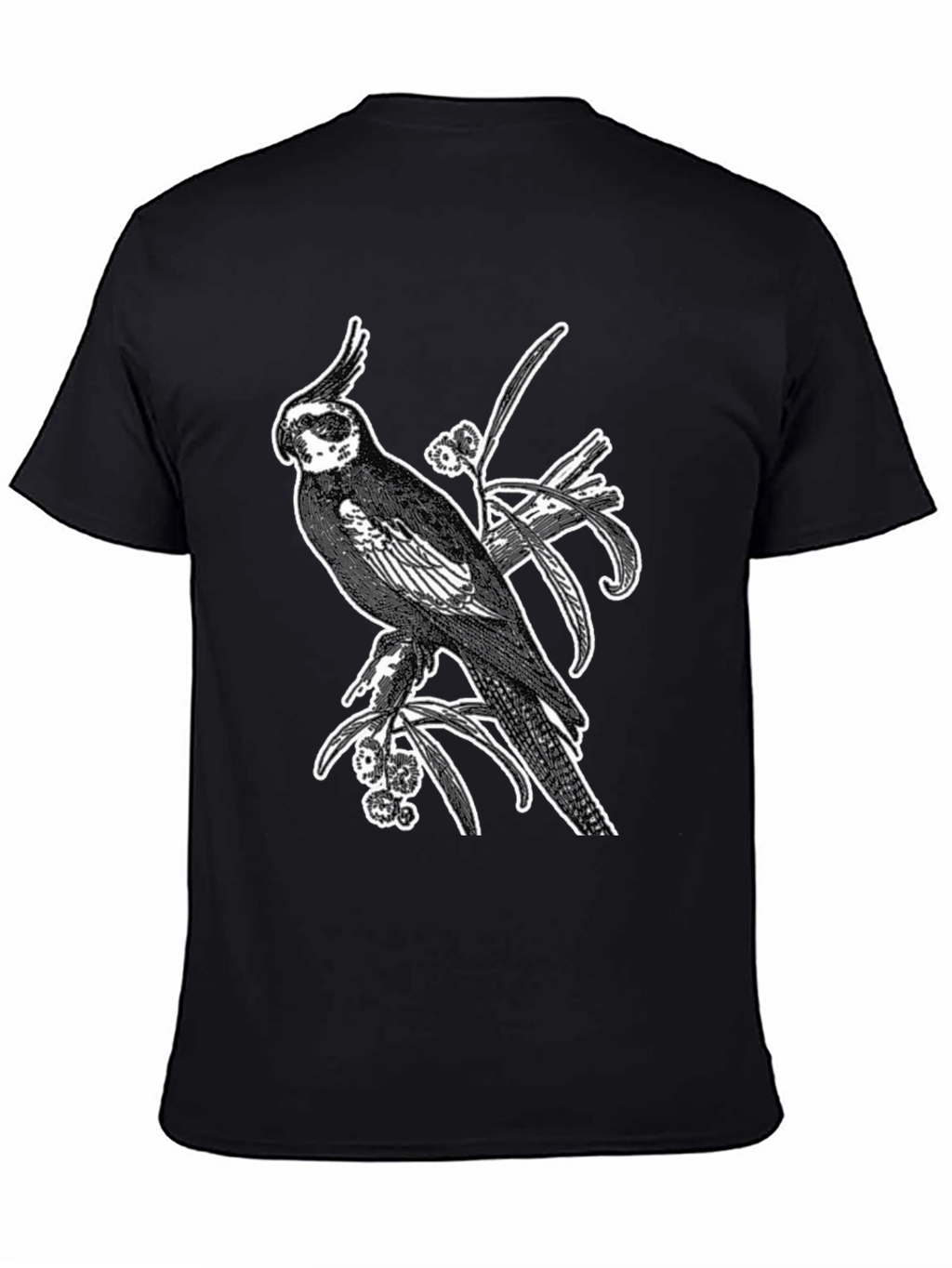 Cockatiel Graphic T-Shirt - Black Cotton Tee