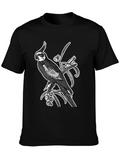 Cockatiel Graphic T-Shirt - Black Cotton Tee