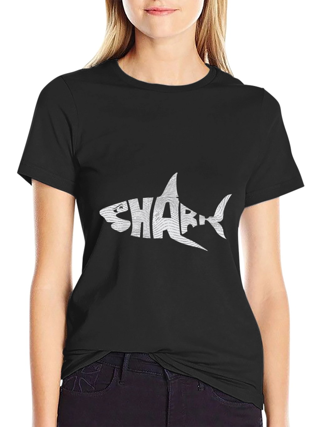Shark Graphic Tee - Stylish Black T-Shirt