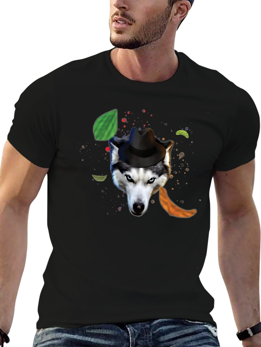 Wolf Gangster Tee - Cool Canine Design