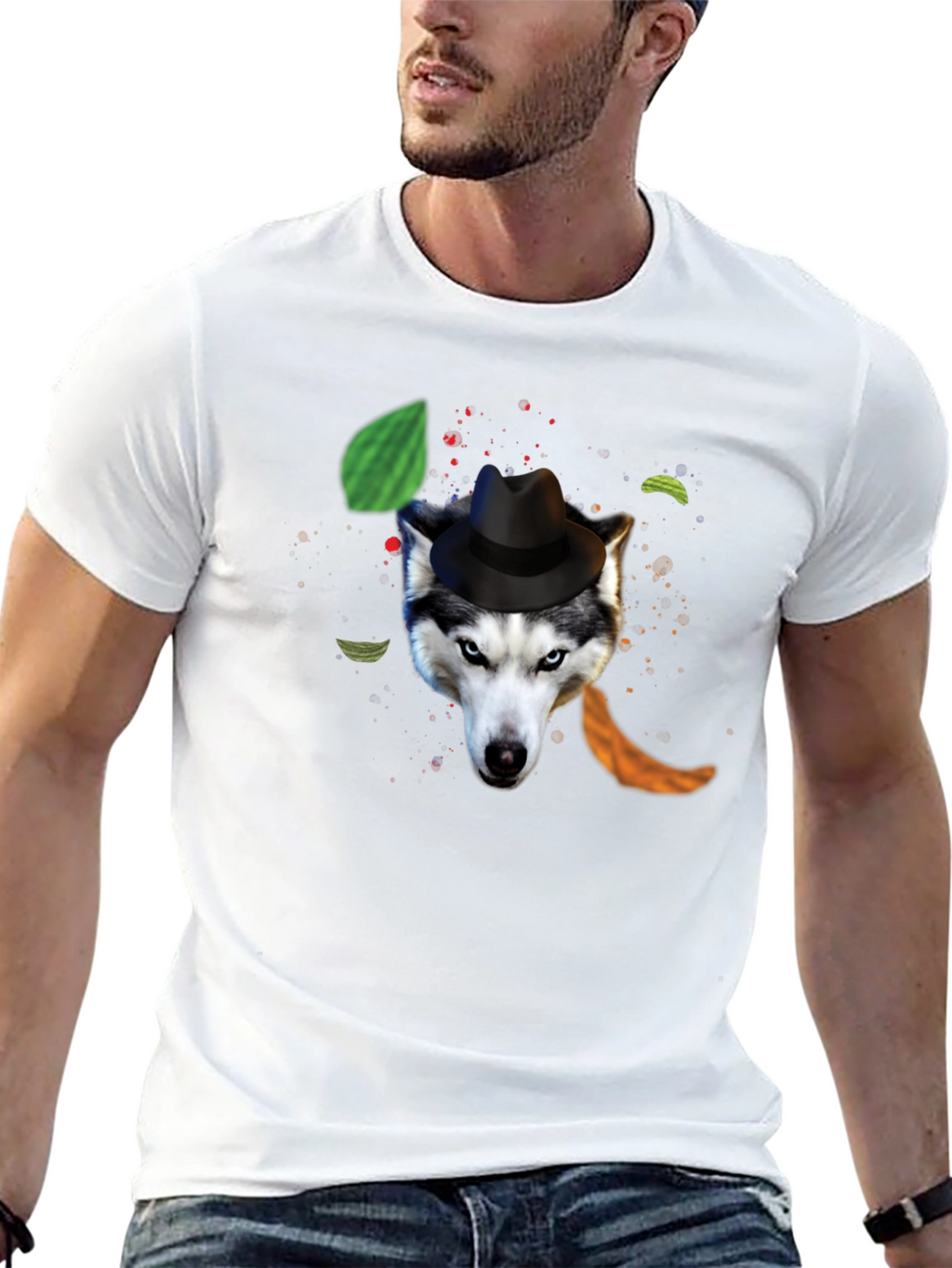 Wolf Gangster Tee - Cool Canine Design