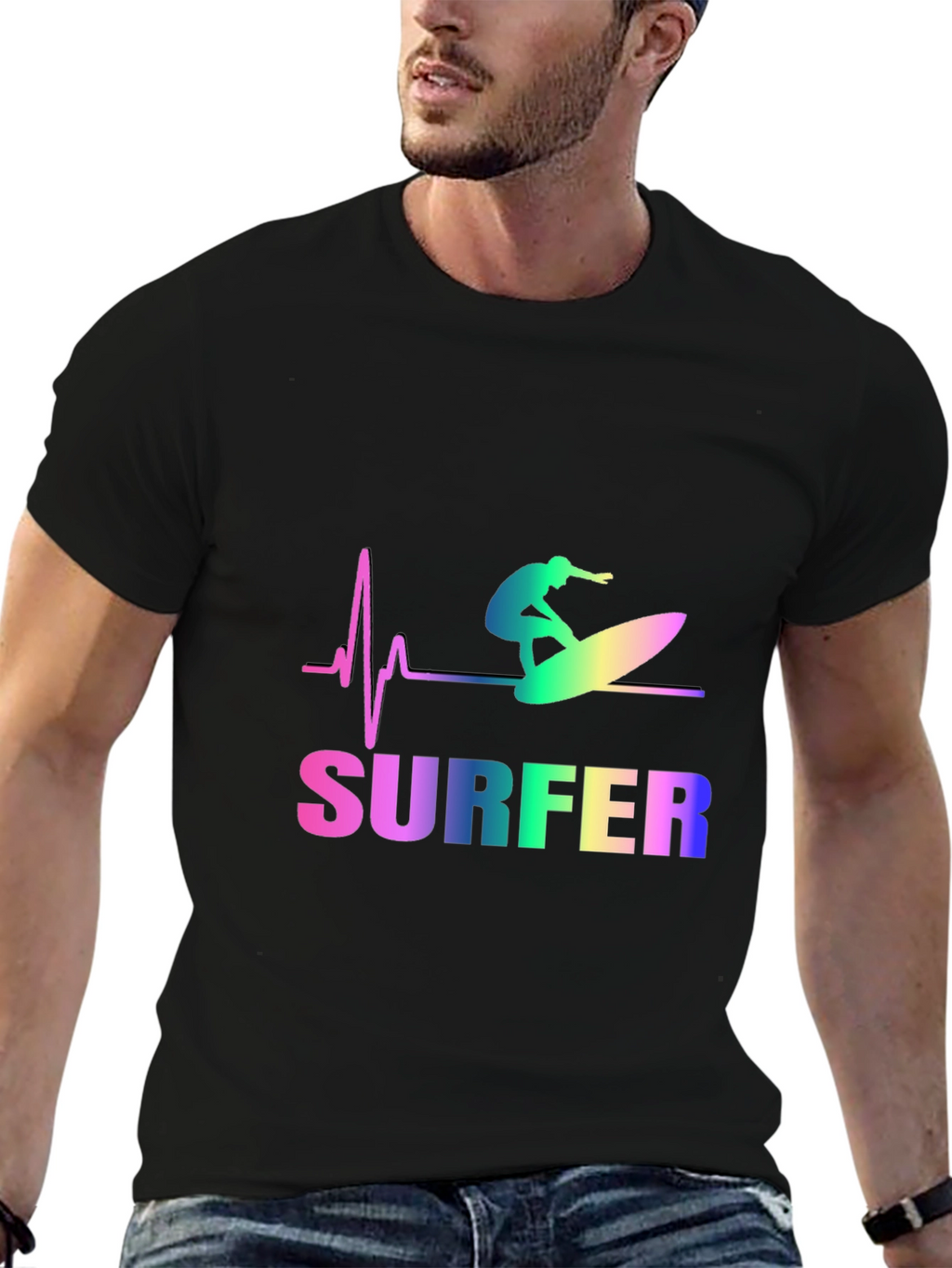 Surfer Heartbeat Graphic Tee