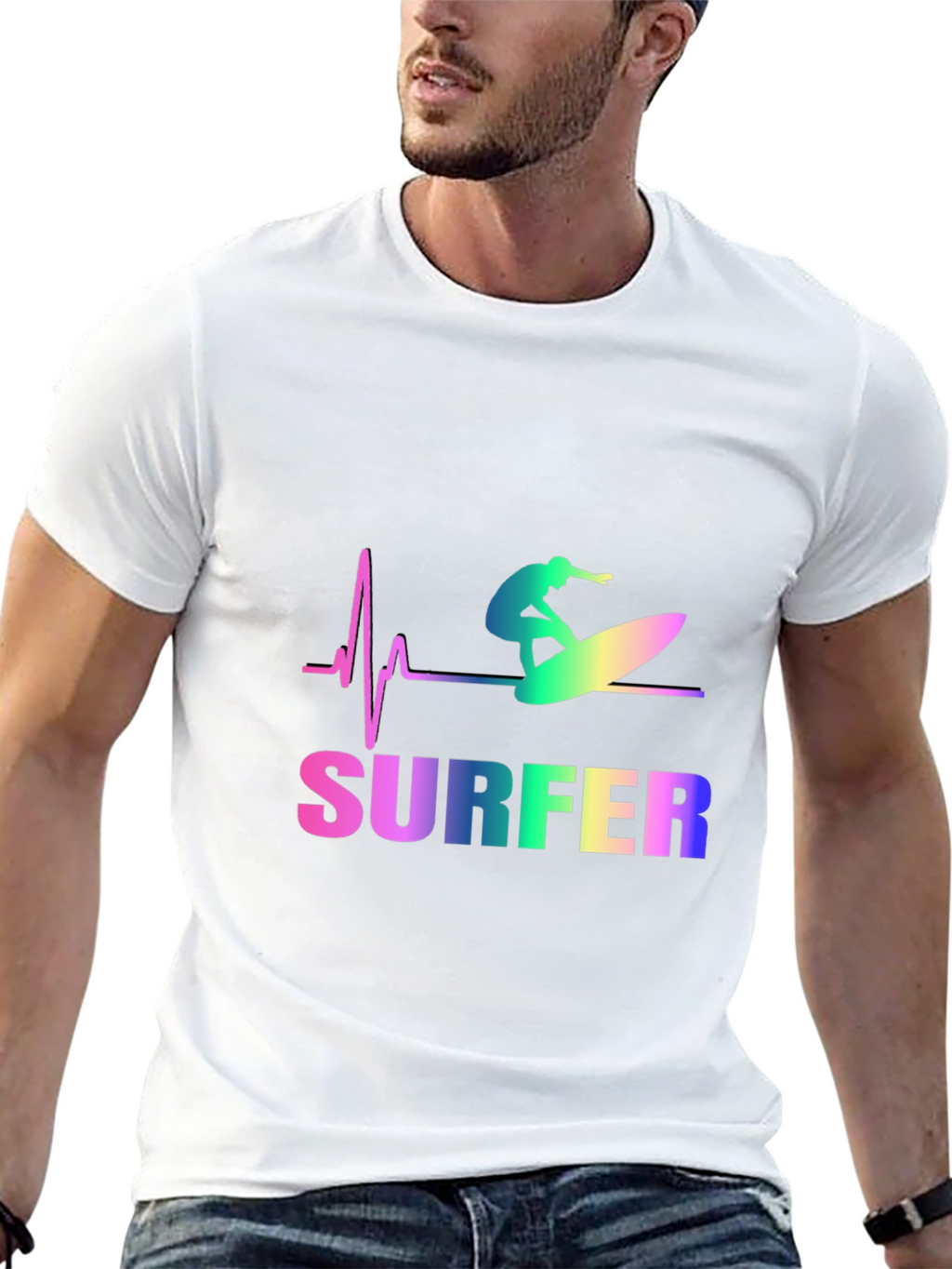 Surfer Heartbeat Graphic Tee