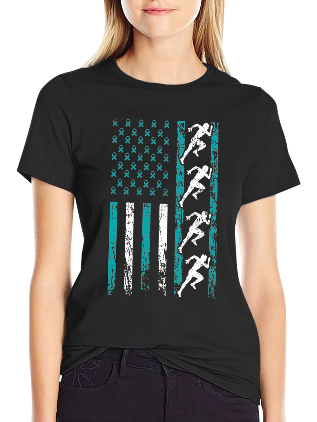Running Ribbon Flag Graphic T-Shirt