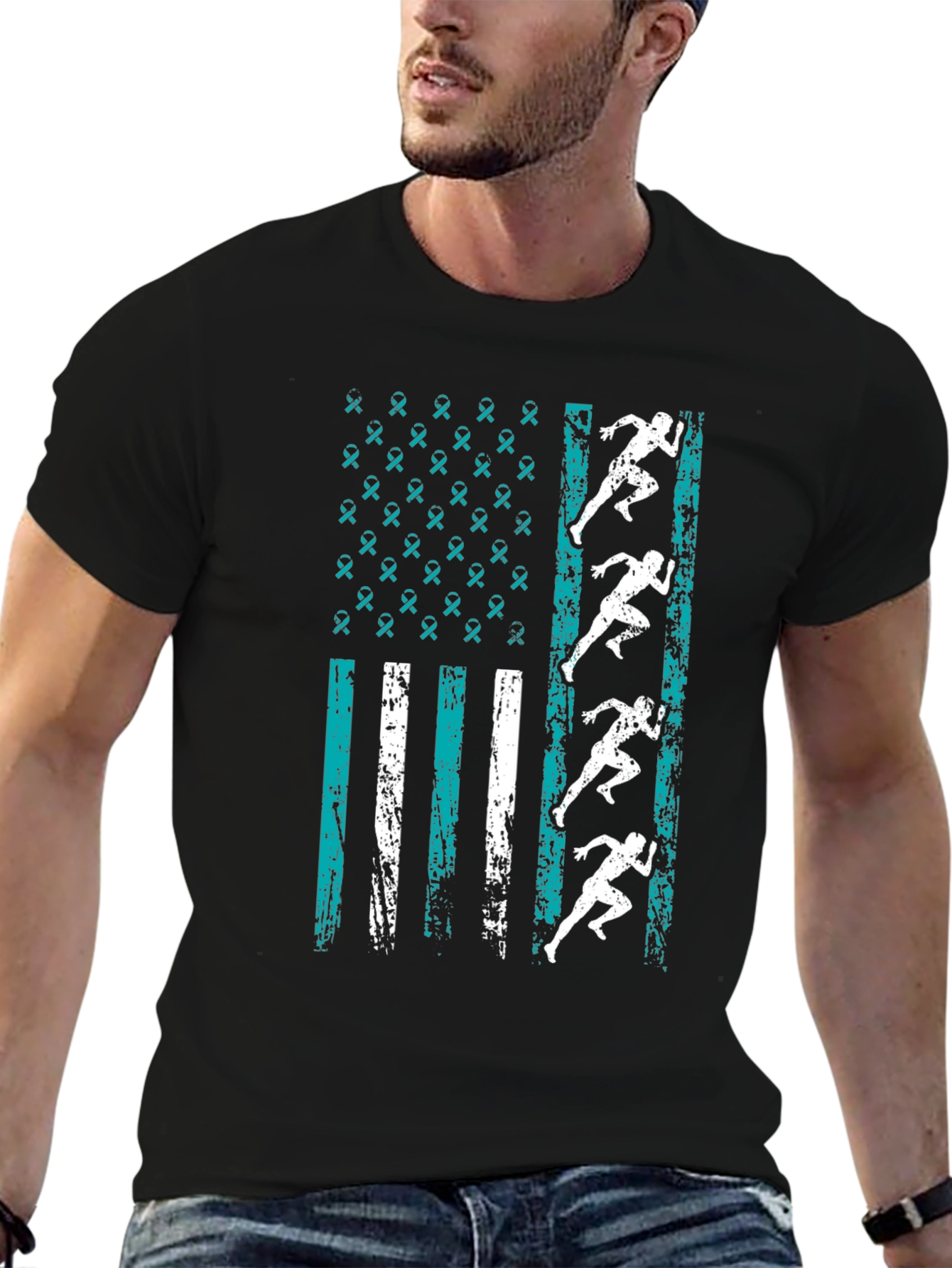 Running Ribbon Flag Graphic T-Shirt