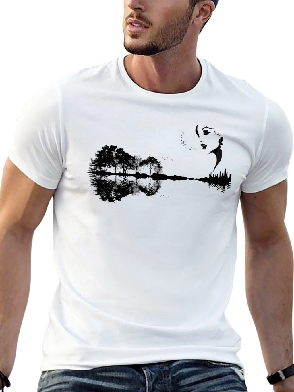 Nature Guitar Black T-Shirt