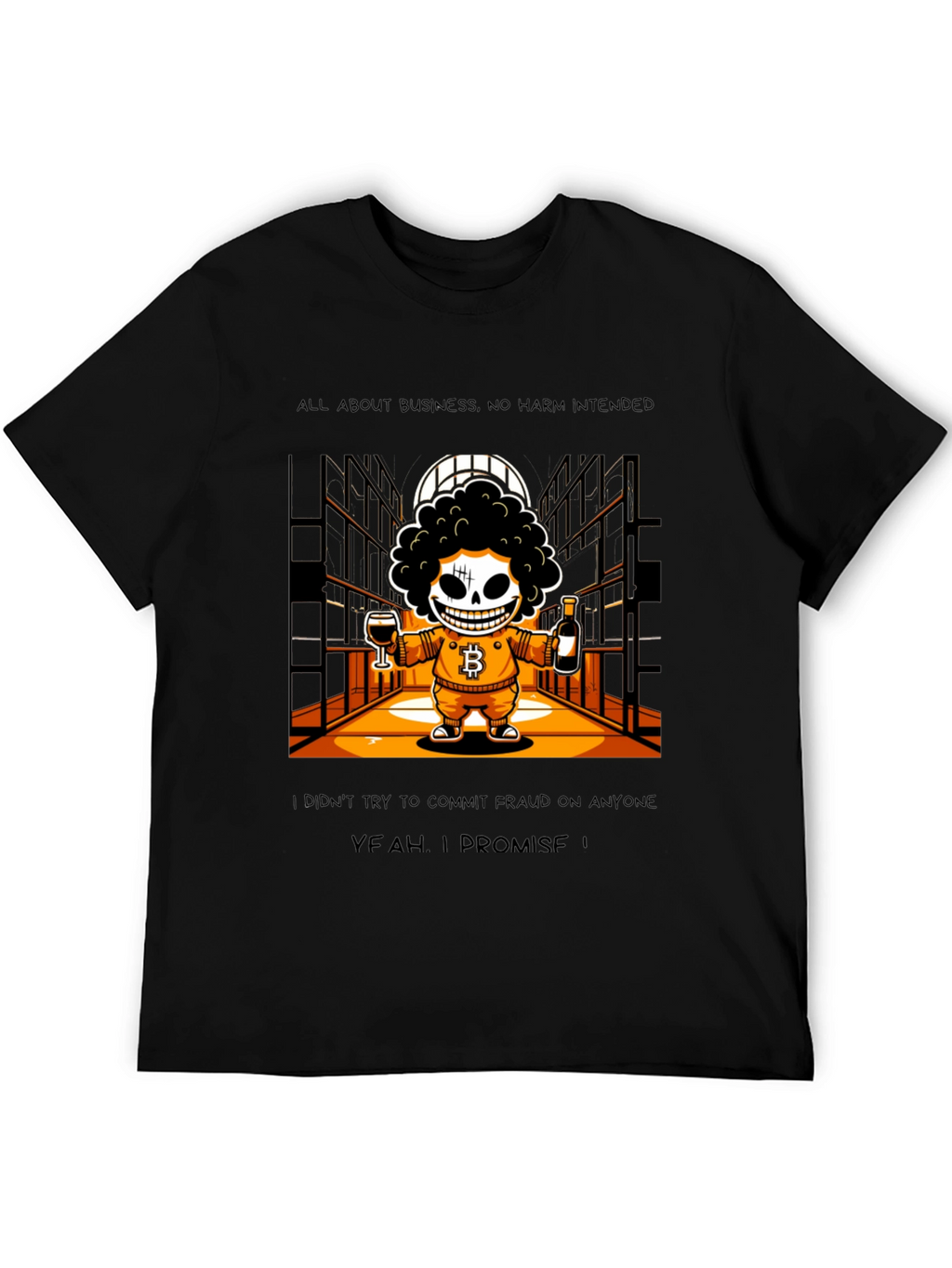 Bitcoin Skeletal T-Shirt Yeah I Promise