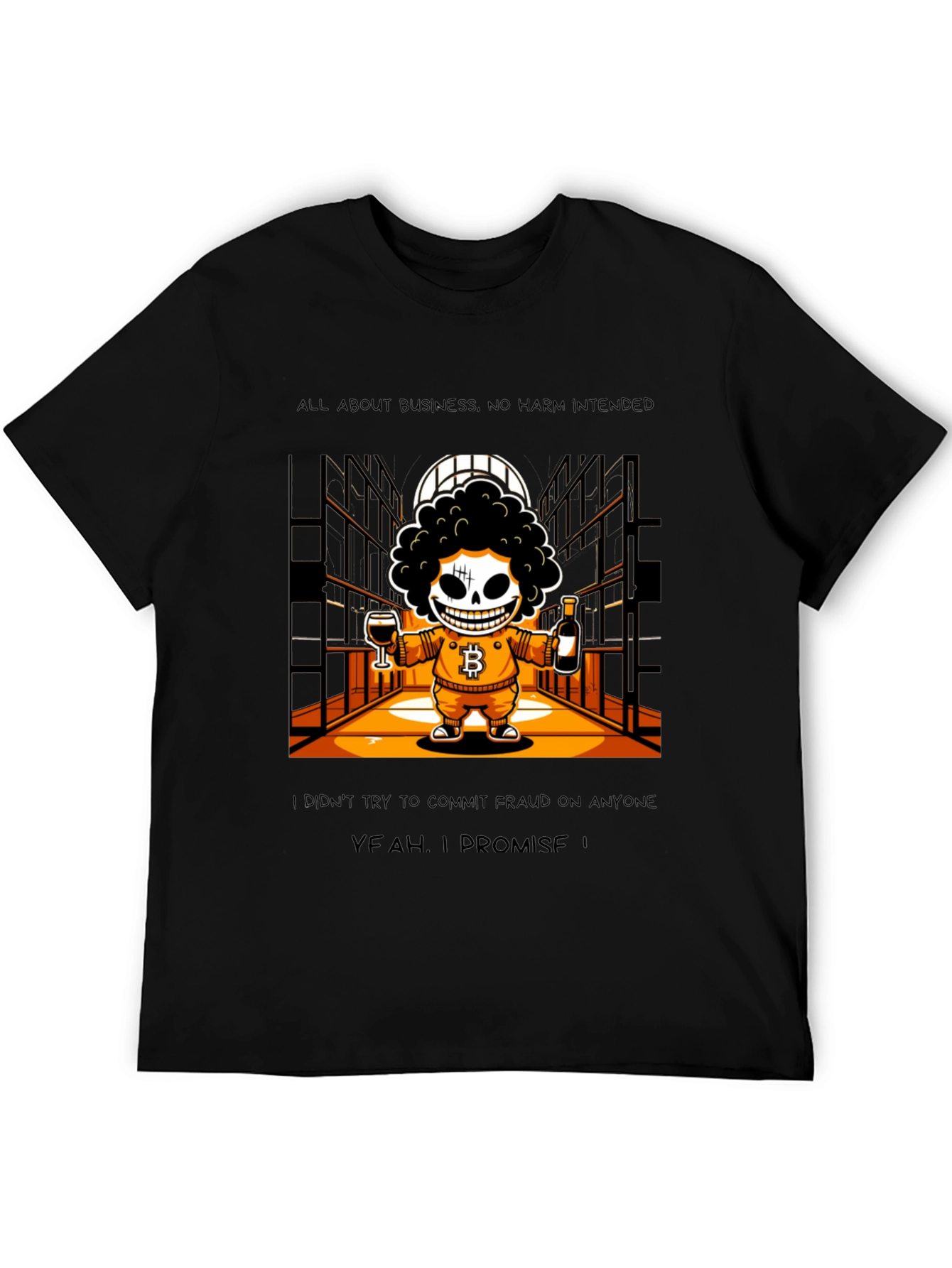Bitcoin Skeletal T-Shirt Yeah I Promise