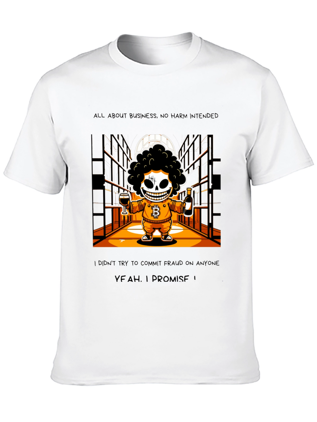 Bitcoin Skeletal T-Shirt Yeah I Promise