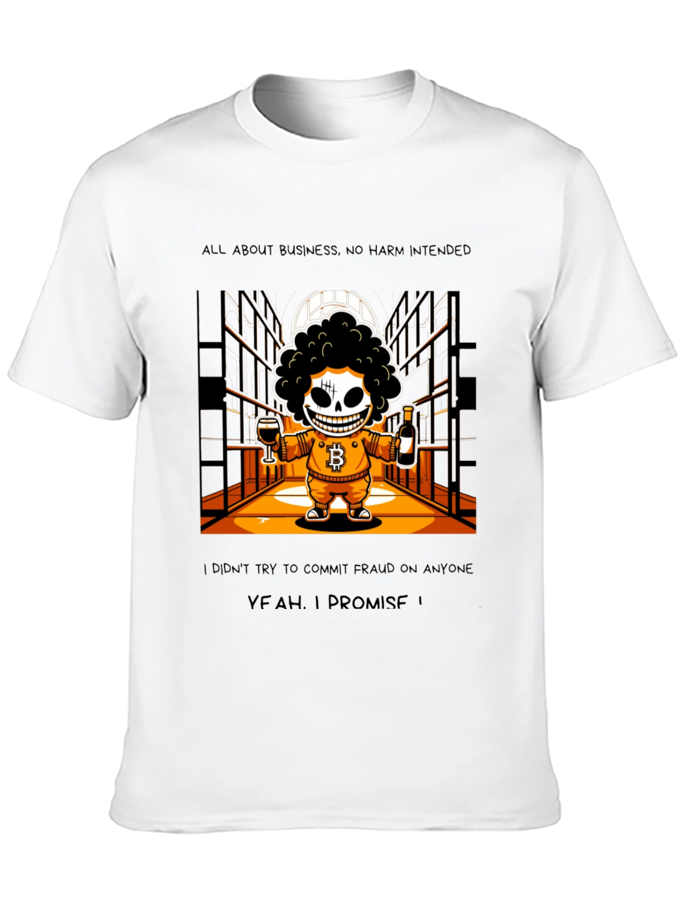 Bitcoin Skeletal T-Shirt Yeah I Promise