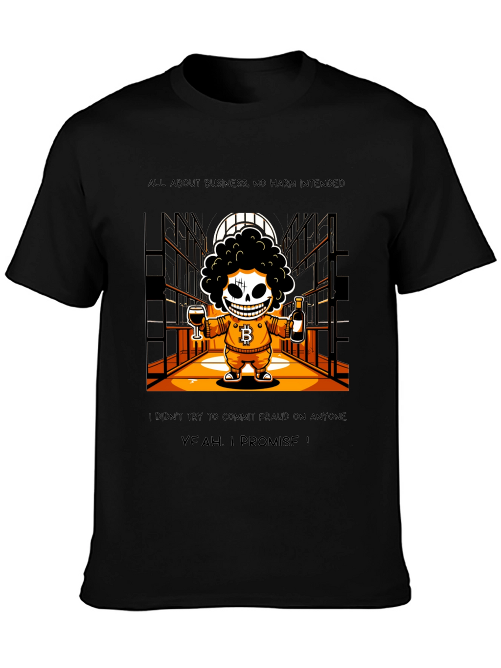 Bitcoin Skeletal T-Shirt Yeah I Promise