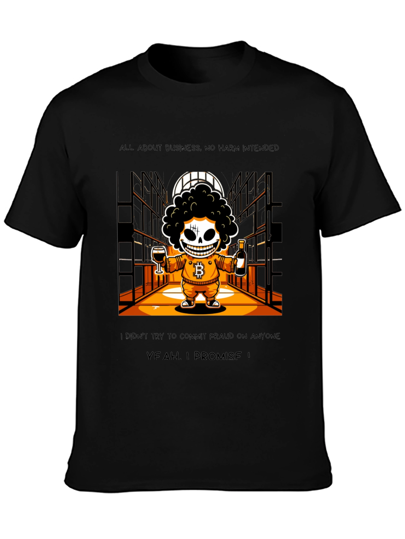 Bitcoin Skeletal T-Shirt Yeah I Promise