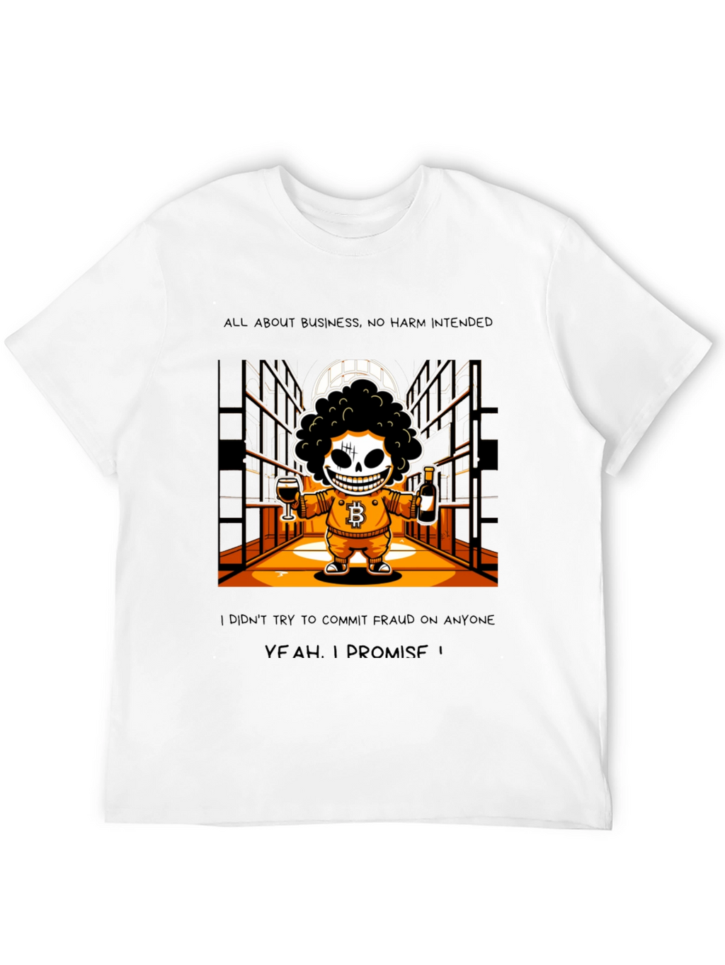 Bitcoin Skeletal T-Shirt Yeah I Promise