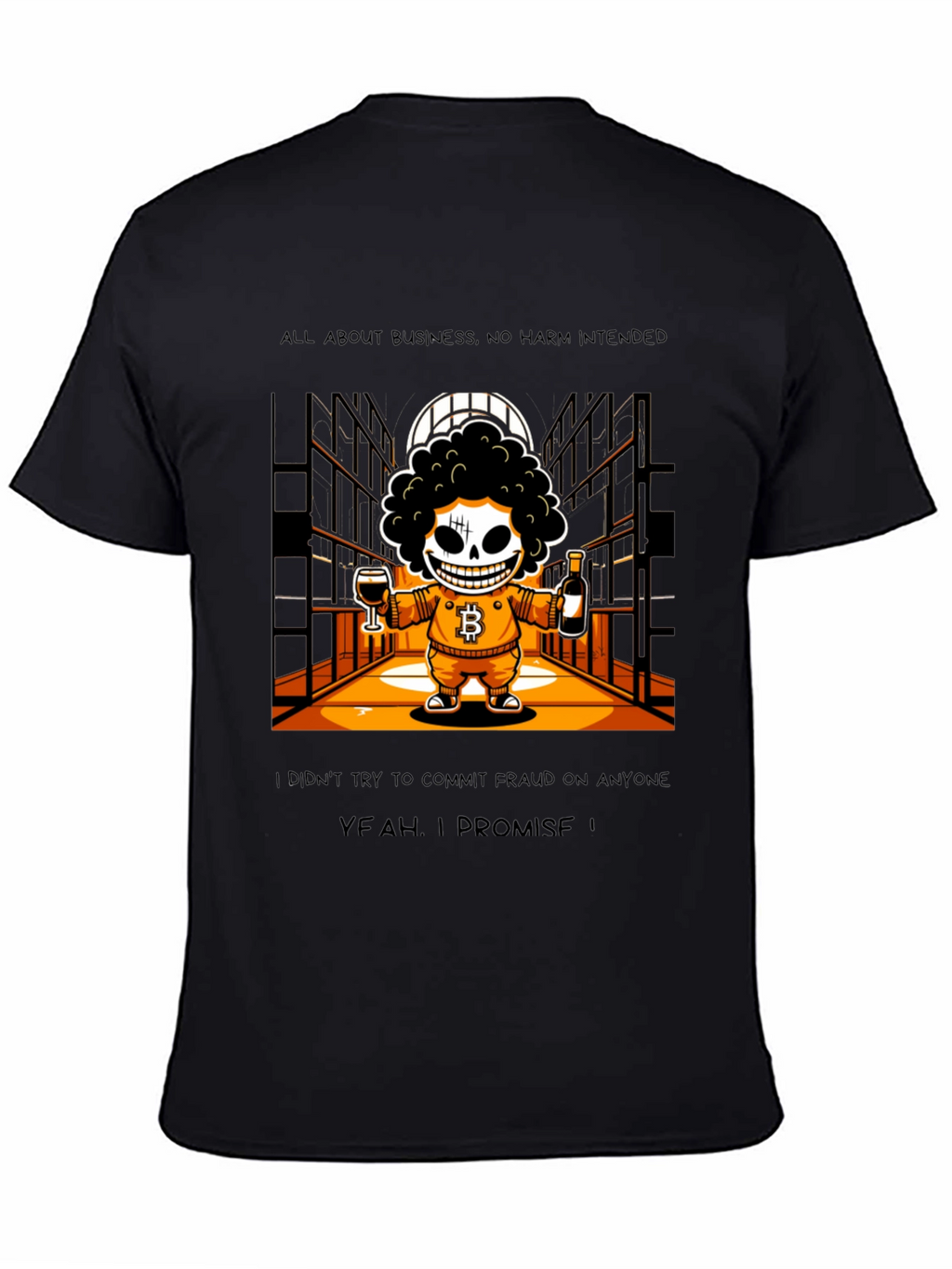 Bitcoin Skeletal T-Shirt Yeah I Promise