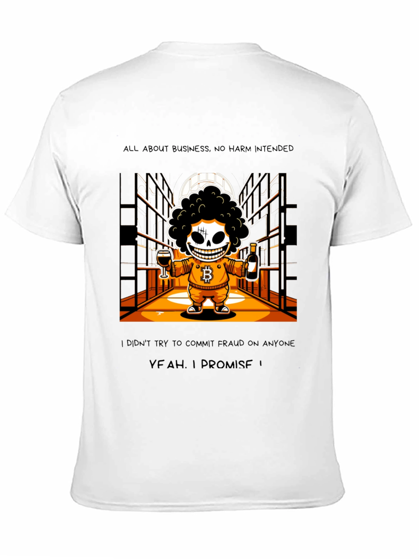 Bitcoin Skeletal T-Shirt Yeah I Promise