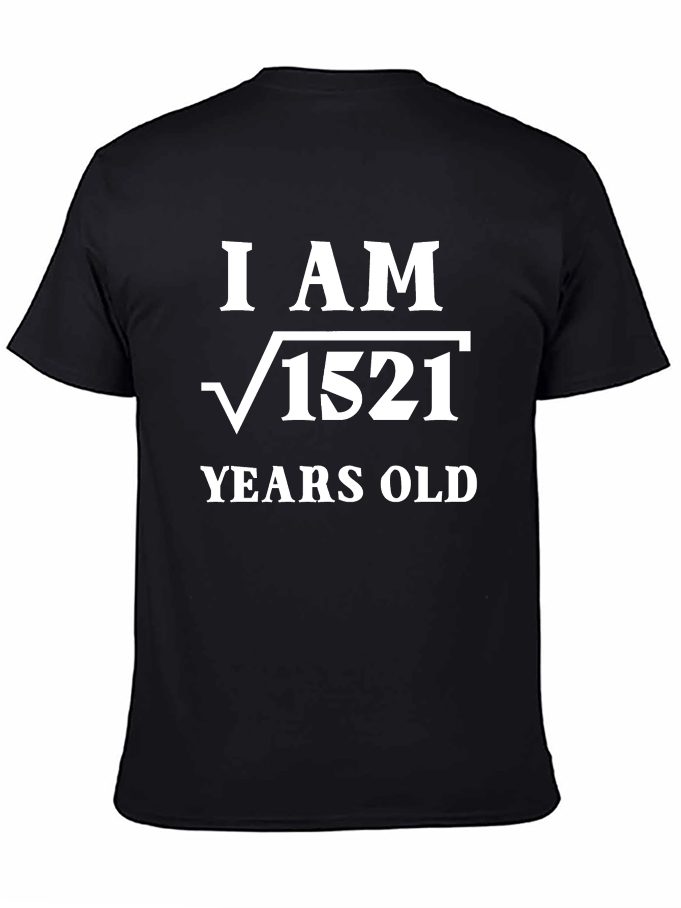 Funny Math Birthday T-Shirt - I Am √1521 Years Old!