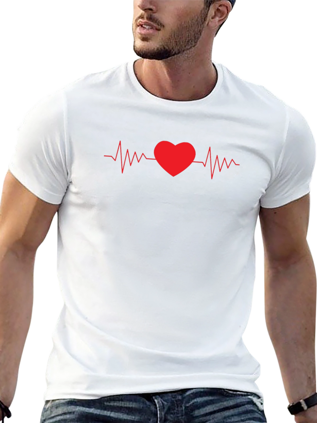 Heartbeat Love Graphic Tee - Stylish Unisex T-Shirt