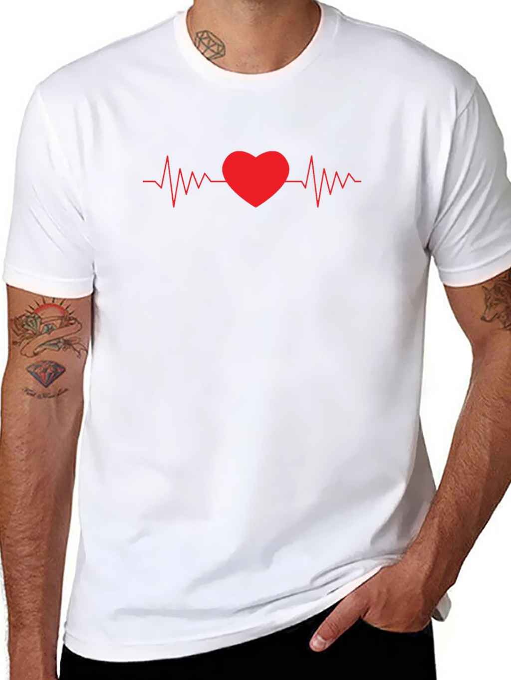 Heartbeat Love Graphic Tee - Stylish Unisex T-Shirt