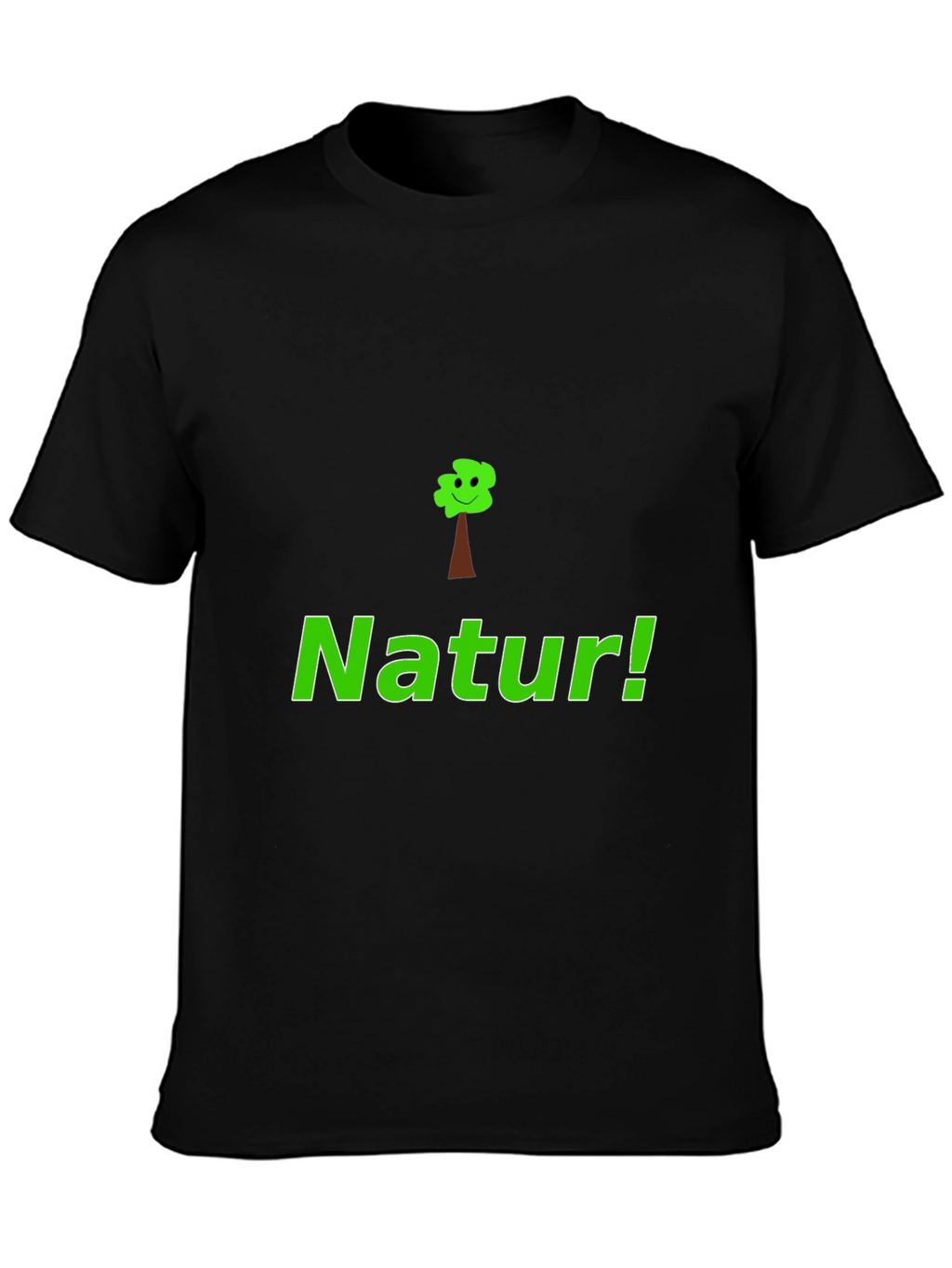 Natur! Black Graphic Tee with Tree Design