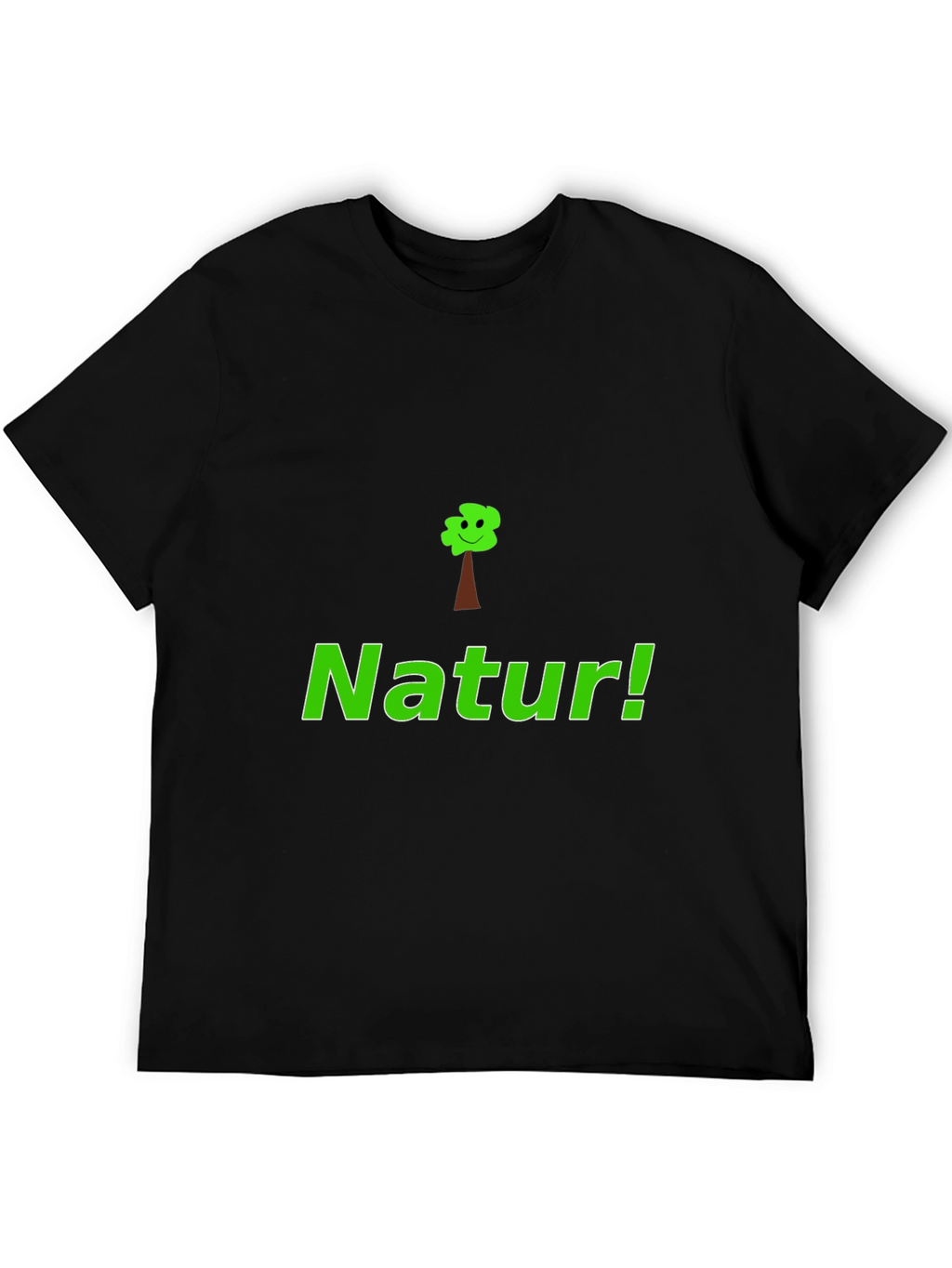Natur! Black Graphic Tee with Tree Design
