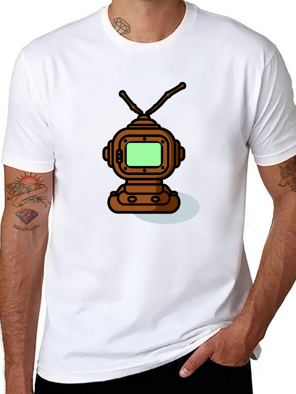 Retro Robot TV T-Shirt - Unique Graphic Tee