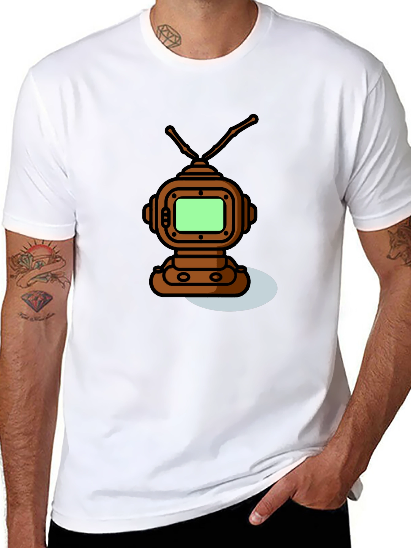 Retro Robot TV T-Shirt - Unique Graphic Tee