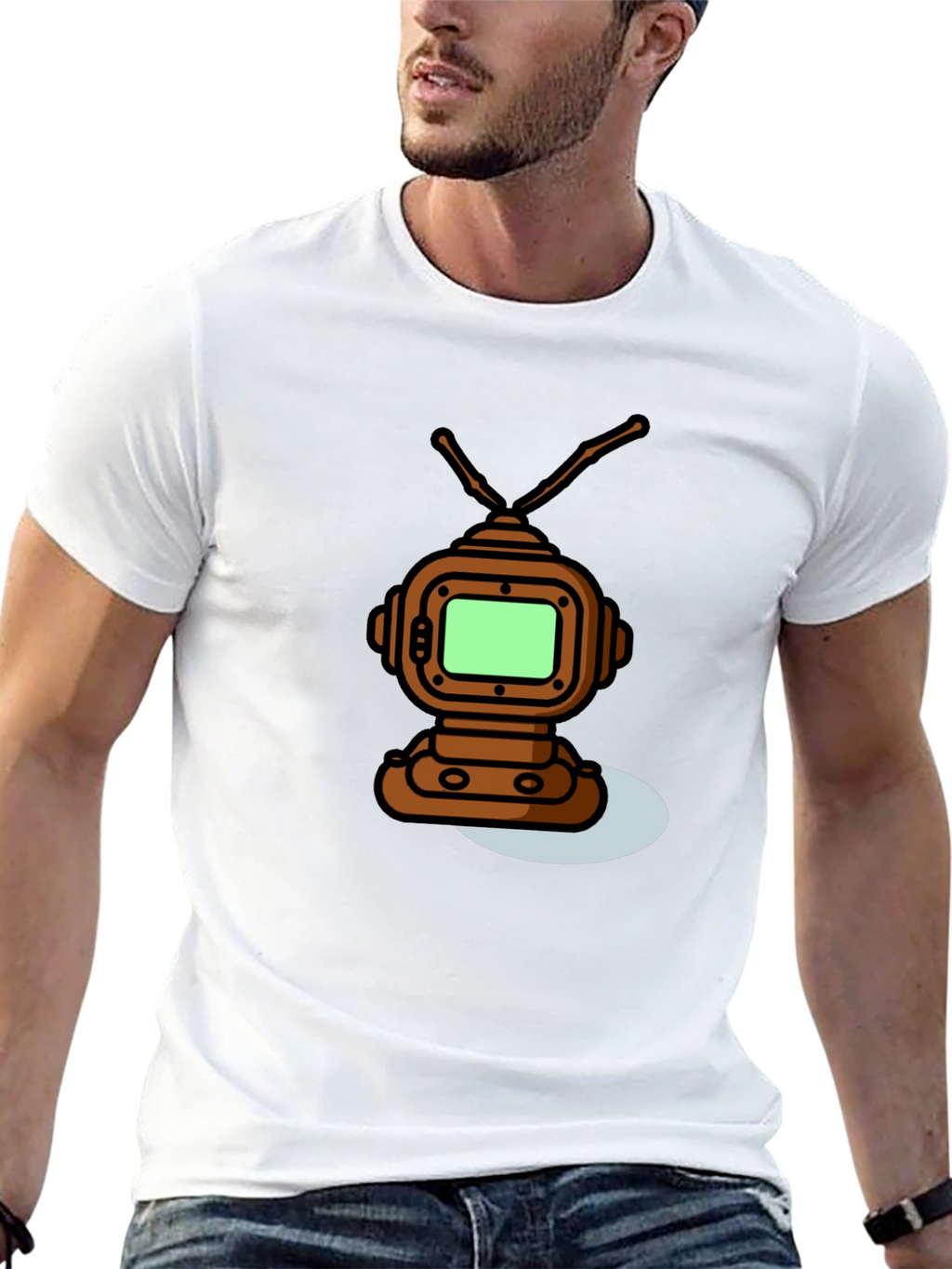 Retro Robot TV T-Shirt - Unique Graphic Tee