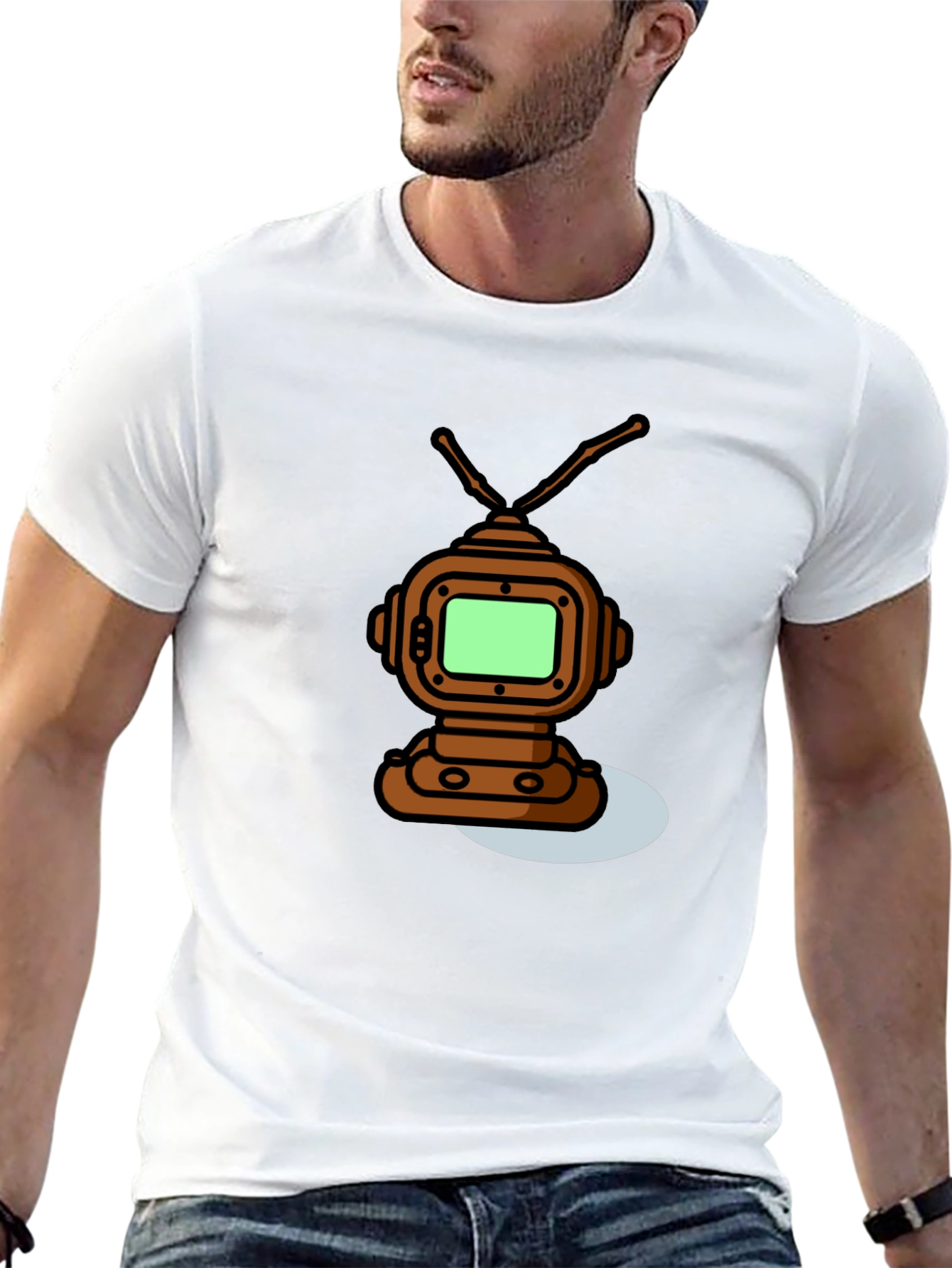 Retro Robot TV T-Shirt - Unique Graphic Tee
