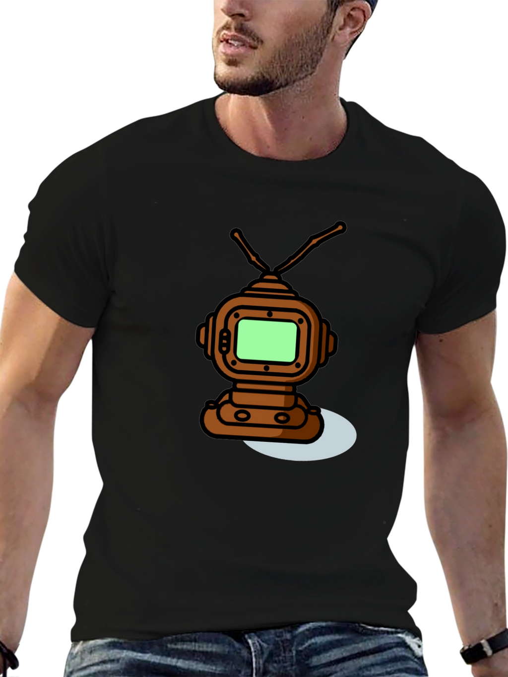 Retro Robot TV T-Shirt - Unique Graphic Tee