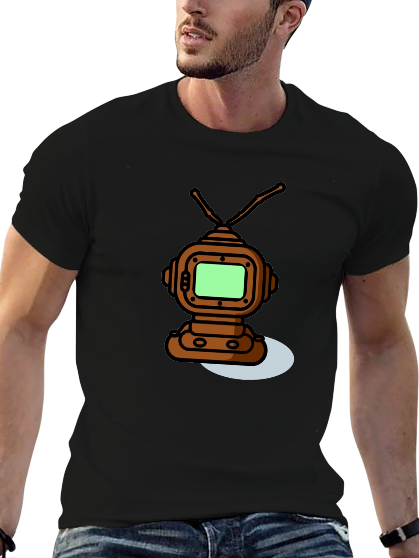 Retro Robot TV T-Shirt - Unique Graphic Tee