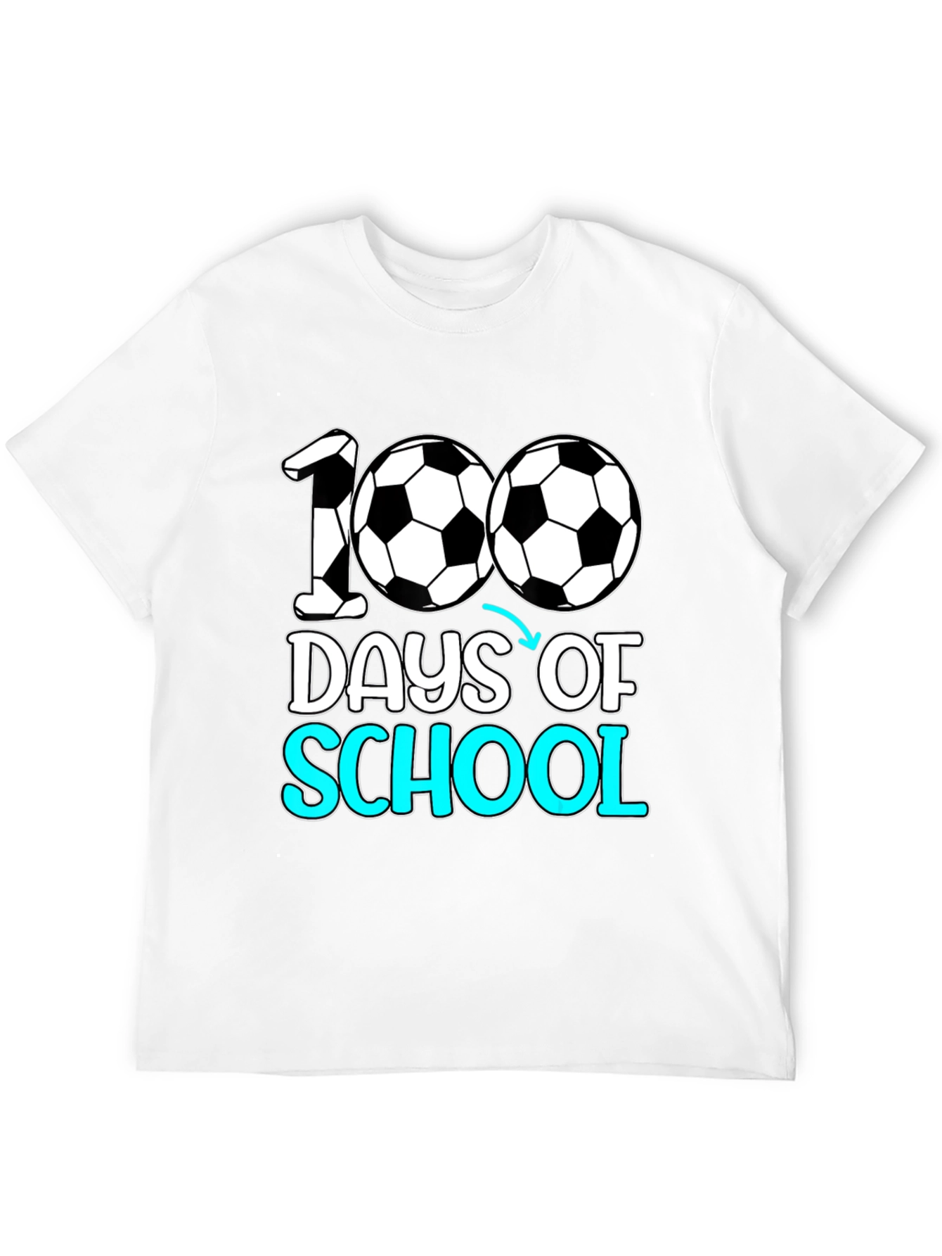 100 Days of School Soccer T-Shirt