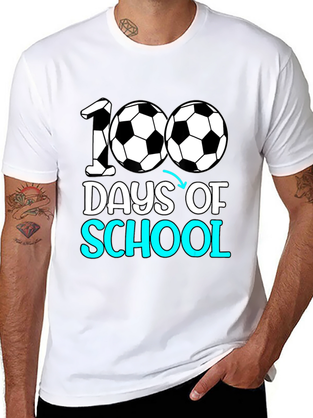 100 Days of School Soccer T-Shirt