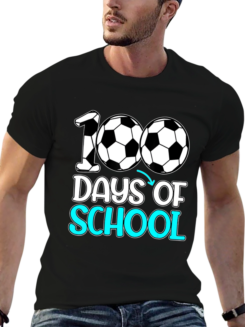 100 Days of School Soccer T-Shirt